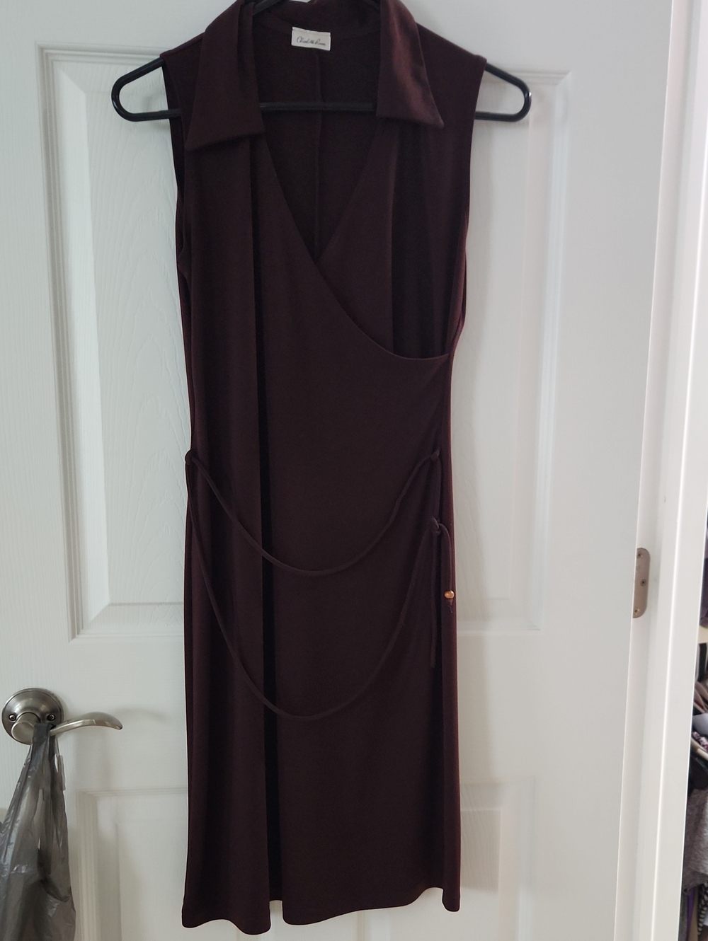 Charlotte Russe Sleeveless Wrap Midi Dress in Deep Plum